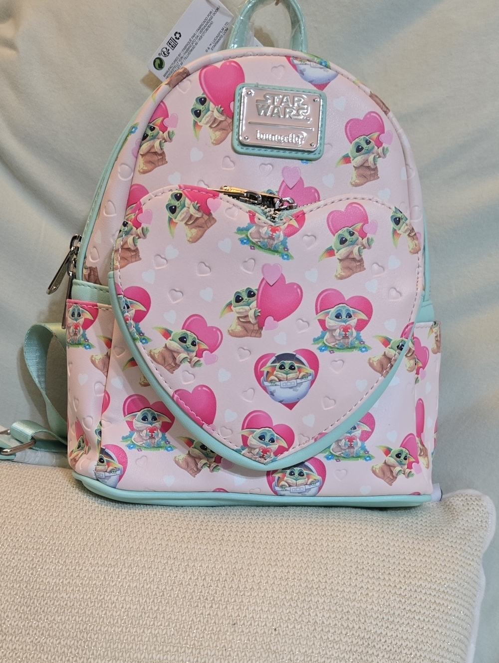 NWTs Loungefly Stat Wars Mandelorian Backpack 9x10.5. (#1157)